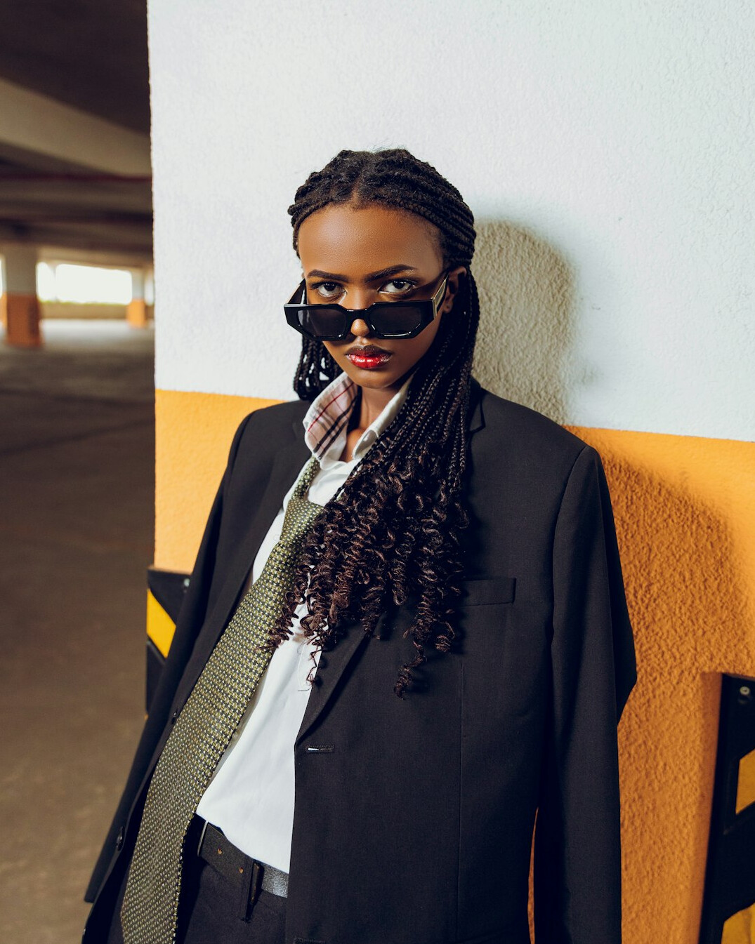 Portrait of a smiling businesswoman in a blazer