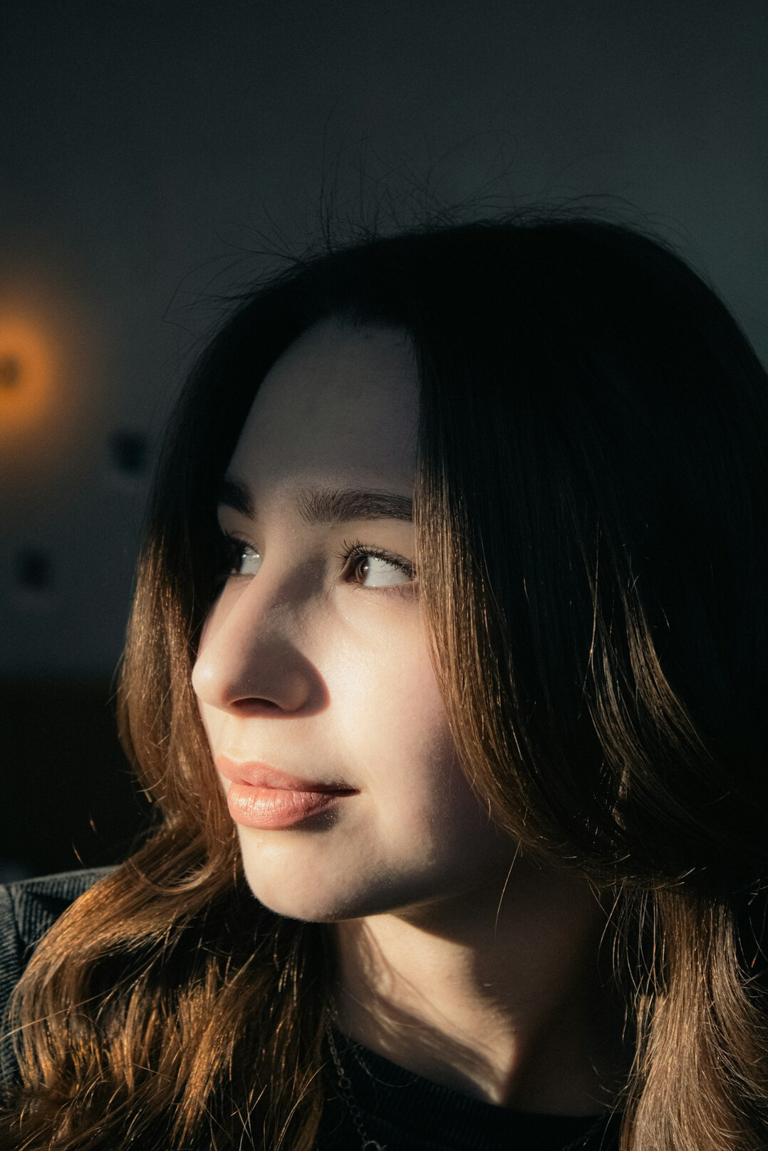 Portrait of a young woman with brown hair
